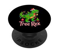 Tree Rex Christmas Costume T-Rex Dinosaur Xmas Light Family PopSockets PopGrip Adhesivo