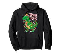 Tree Rex Christmas Costume T-Rex Dinosaur Xmas Light Family Sudadera con Capucha