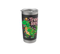 TREE REX Christmas Costume T-Rex Dinosaur Xmas Light Family Vaso térmico de acero inoxidable de doble pared
