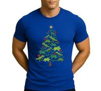 Tree Rex Dino Árbol de Navidad Estrella Árbol de Navidad | Navidad Navidad X-Mas Camiseta Hombre, azul, 3XL