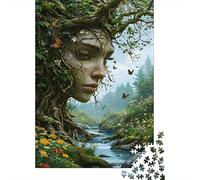 Tree Spirit Goddess Rompecabezas para Adultos Nature Mother Art 1000 Piezas Papel Reciclado para Adultos Rompecabezas Excelente Idea De Regalo Y Actividad En Casa 52x38cm/1000pcs