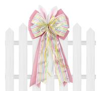 Tree Topper Bow - Colorful Holiday Decor | Vibrant Topper Bow For Spring And Easter Wreaths, Perfect For Hallways, Doorways, Bathrooms, Kitchens, Entryways, Living Rooms, Garages, And Home Décor Displ