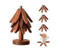 Tree Trivet - 1 Trivet Wooden Tree Trivet | Heat Resistant Pads Christmas Decor | Wooden Coaster Set | Compact Treee Shape Trivets Set For Kitchen Counter, Dishes, Pots, Pans, Bowl, Teapot, Dining