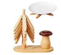 Tree Trivet - Trivets de madera para Hot Dishes | Sapele Wood for Hot Pots, Practical Trivet on The Kitchen Coun for Decor Counter Table Dining Drinks Kitchen Pot Christmas