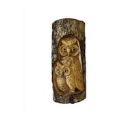 Tree Trunk Carvings Owl Family 26x16x6cm
