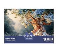 Tree with Dollar Bills As Leaves 1000 Pcs Premium-Karton Puzzle Cash-Covered Old Tree Stressabbau Familienspiel Puzzles Für Erwachsene Und Kinder 38x26cm/1000pcs