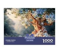 Tree with Dollar Bills As Leaves 1000 Stück Ökopapier Puzzle Cash-Covered Old Tree Lebendige Bilder Kreatives Spiel Puzzles Für Erwachsene Und Kinder 52x38cm/1000pcs