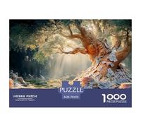 Tree with Leaves Made of Dollar Bills 1000 Pcs Premium-Karton Puzzle Cash-Covered Old Tree Stressabbau Familienspiel Puzzles Als Wohnaccessoires 70x50cm/1000pcs