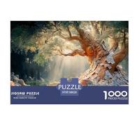 Tree with Leaves Made of Dollar Bills 1000 Stück Premium-Karton Puzzle Cash-Covered Old Tree Stressabbau Familienspiel Puzzles Als Wohnaccessoires 38x26cm/1000pcs