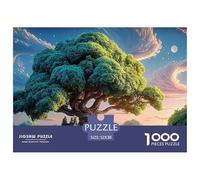 Tree with Lush Green Leaves 1000 Pcs Cartón Fuerte Rompecabezas Fantasy Tree Imposible, Difícil Juego Familiar Puzzle para Niños Pequeños 52x38cm/1000pcs