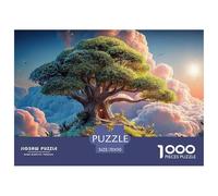 Tree with Lush Green Leaves 1000 Pcs Cartón Fuerte Rompecabezas Fantasy Tree Liberador De Estrés Juego Creativo Puzzle para Adultos Y Niños 70x50cm/1000pcs