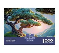 Tree with Lush Green Leaves 1000 Pcs Cartón Rompecabezas Fantasy Tree Liberador De Estrés Juego Creativo Puzzle para Niños Pequeños 52x38cm/1000pcs
