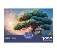 Tree with Lush Green Leaves 1000 Piezas Cartón Fuerte Rompecabezas Fantasy Tree Liberador De Estrés Juego Familiar Puzzle para Adultos Y Niños 38x26cm/1000pcs
