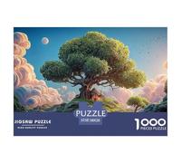 Tree with Lush Green Leaves 1000 Piezas Cartón Rompecabezas Fantasy Tree Imágenes Vibrantes Juego Creativo Puzzle para Adultos Y Niños 38x26cm/1000pcs
