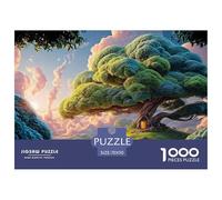 Tree with Lush Green Leaves 1000 Piezas Papel Ecológico Rompecabezas Fantasy Tree Imposible, Difícil Juego Creativo Puzzle para Niños Pequeños 70x50cm/1000pcs