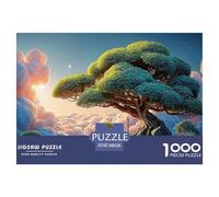 Tree with Lush Green Leaves 1000 Piezas Papel Ecológico Rompecabezas Fantasy Tree Liberador De Estrés Juego Familiar Puzzle para Niños Pequeños 38x26cm/1000pcs