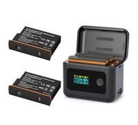 Treeboy X4 Air Batteries (2 Packs) with Fast Charge Hub 24W Dual Fast Charging Case w/LCD, Intelligent Charger Hub for Insta360 X4 Air, Shows Battery SOC
