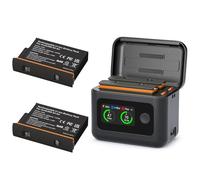 Treeboy X4 Air Batteries (2 Packs) with Fast Charge Hub 27W Dual Fast Charging Case w/LCD, Intelligent Two Way Charger Hub for Insta360 X4 Air, Shows Battery SOC