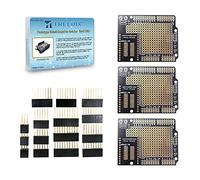 Treedix 3 unids Proto Shield Board Expansión PCB Breadboard Doble cara estañado agujeros chapados en oro con cabezal hembra Kits de bricolaje compatibles con Arduino Rev3 UNO
