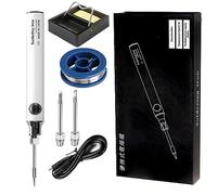Treedix Kit de soldador, herramientas de soldadura de 8 W con temperatura ajustable de 330 a 450 ℃, soldador eléctrico inalámbrico/cable de carga USB/soporte de soldadura/3 puntas para soldadura y