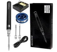 Treedix Kit de soldador, herramientas de soldadura de 8 W con temperatura ajustable de 330 a 450 ℃, soldador eléctrico inalámbrico/cable de carga USB/soporte de soldadura/3 puntas para soldadura y