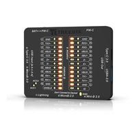 Treedix - Probador de cable USB C, probador de cable de datos, probador USB tipo C, USB-A 3.0, Micro-B 3.0, Micro-B 2.0, Mini-B 2.0 y cable Lightning mediante la comprobación de los LED