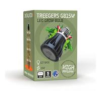 Treegers LED GROW BULB GB15W Grow Light Bulb 15Watt, E27 Grow Light for Plants Full Spectrum, LED Grow Bulb with High PPFD for Indoor Plants, Seeding Vegetables, 1 Pack by