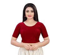 TreegoArt Fashion Blusa confeccionada de algodón y Lycra para Mujer, Manga elástica hasta el Codo, tamaño Libre -(Maroon-38-42)