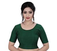 TreegoArt Fashion Blusa confeccionada de algodón y Lycra para Mujer, Manga elástica hasta el Codo, tamaño Libre -(Bottle Green-38-42)