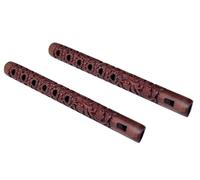 TreegoArt Flauta Basuri de madera tallada a mano flauta de madera Lord Krishna Bansuri, instrumento musical indio decorativo para el hogar, paquete de 2