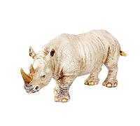 TreegoArt Home Decor - Estatua de rinoceronte con cuernos de la suerte (paquete de 1, blanco hueso, 5 pulgadas)