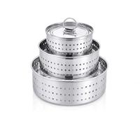 TreegoArt - Molde para quesos de acero inoxidable de forma redonda, 350 ml, 500 ml y 700 ml, perfecto para hacer paneer/queso/tofu casero, paquete de 3