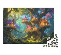Treehouse Jigsaw Puzzle 1000 Pieces Recyclable Whimsical Forest Mayores Puzzles Juego Educativo Decompression Ideal para Family and Friends Birthdays 52x38cm/1000pcs