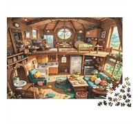 Treehouse Jigsaw Puzzle 1000 Piezas Material Reciclado Loft Interior Puzzles para Niños y Niñas de 6 Años en Adelante Juguete Educativo de Reto Padre-Hijo 52x38cm/1000pcs