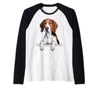 Treeing Walker Coonhound Lindo Peeking TWC Dog Lover Camiseta Manga Raglan