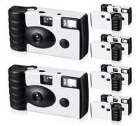 Treela Paquete de 6 cámaras desechables para boda, despedida de soltera, de un solo uso, cámara flash de 35 mm para cumpleaños, conciertos, viajes, aniversario, fiesta, regalo de vacaciones (blanco,