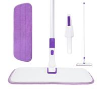 TreeLen Mopa de Microfibra para Suelos de Madera y Parqué, Fregona con Mango de Acero Inoxidable de 150 cm, Mopa Plana Lavable para Limpieza Seca y Húmeda, Ideal para Laminado, Baldosas y Vinilo