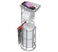 TreeLen Portarrollos de Papel higiénico TreeLen Mega Roll de Acero Inoxidable para baño, Soporte para pañuelos, con Estante para teléfono/toallitas y revistero Independiente, Cromo