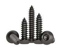 Treer 100-pcs Black Hex socket head Self tapping screws sets Φ4 mm,Wood Self-Tapping Screws M4 Sheet Metal Screws made of Stainless steel 304,Plasterboard Screws (M4 x 40,Hexagon socket)
