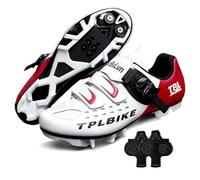 Treer 2026 Zapatillas Ciclismo Montaña, Zapatos Bicicleta Montaña Hombre Mujer, Zapatillas de Ciclismo Verano Ligeros Calzado Bicicleta con SPD 4 Hoyos Tacos | 36-47 EU (Blanco,36)