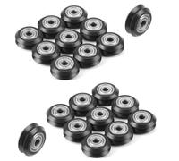 Treer 24mm Pulley roller wheel for 3D printers, Furniture Pulley Roller with 625ZZ Ball Bearing, 20-Pcs (V-shaped 10.2mm)