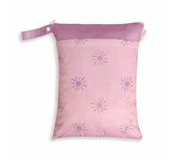 Treer 3 Piezas Bolsa de Pañales Grande Estampado Floral Impermeable Reutilizable con Doble Cremallera, Colgante para Carro de Bebé, Neceser Viaje, Almacenamiento de Bañador (Morado,30x40cm)