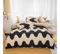 Treer 3 Piezas Funda Nordica para Funda Edredon y 2 x Fundas de Almohada de 50x75 cm Suave Juego de Ropa de Cama Fundas Nórdicas Microfibra (220x240cm,Olas Negras)