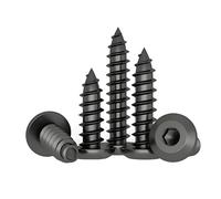 Treer 50-PCS Black Hex socket head Self tapping screws Φ5 mm,Wood Self-Tapping Screws M5 Sheet Metal Screws made of Stainless steel 304,Plasterboard Screws (M5 x 35,Flat head)