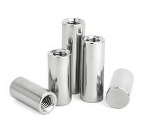 Treer 6-PCS Internal Thread Cylindrical Dowel Pin OD=16mm made of 304 Stainless Steel,Elements Metal Shelf Pegs / Rod Fasten (Φ16x35-M8x16)