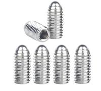 Treer 6-Pcs M16 Spring Hex Socket Ball Point Grub Plunger Screws Set made of Stainless steel 304, hexagon socket ball point Set Screws (M16 x 25 mm)