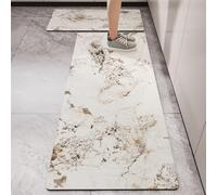 Treer Alfombra Cocina, Textura de Mármol 3D Moderno Alfombra de Barro de Diatomeas, Absorbebles Lavable Antideslizante, para Pasillo Piso, Comedor y Entrada (Envejecido,50x80cm)