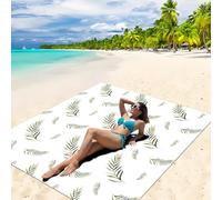 Treer Alfombra de Playa Antiarena, Rayas 3D Esterilla Toalla Playa Extra Grande Manta Exterior de Ultra Ligera de Pícnic para Vacaciones Camping Viajes (Hojas estrechas,150x150cm)