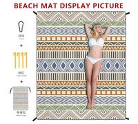 Treer Alfombras de Playa, Esterilla Extra Grande Manta Playa Exterior Manta de Pícnic con Estaca Fijo y Mosquetón para Senderismo, Acampa (Albaricoque,180x220CM)