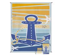 Treer Alfombras de Playa, Esterilla Extra Grande Manta Playa Exterior Manta de Pícnic con Estaca Fijo y Mosquetón para Senderismo, Acampa (Estrella de mar,180x220CM)